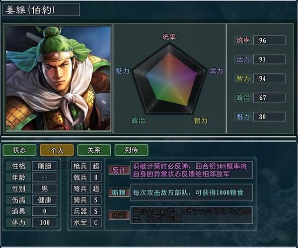 三国志11姜维技能分析：反计好用吗？武将培养攻略